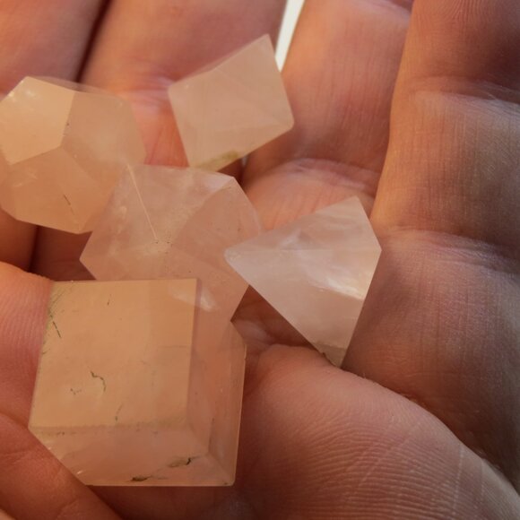 Rose Crystal 5Pcs platonic solids crystal geometry set - Picture 4 of 5